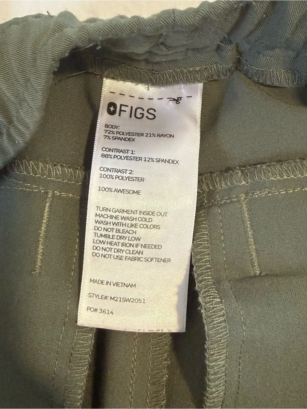FIGS Tansen Joggers Moss Green Small